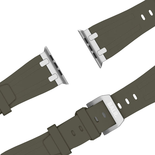 BALR. Apple Watch Ultra Liquid Silicone Strap (Brown/Silver)