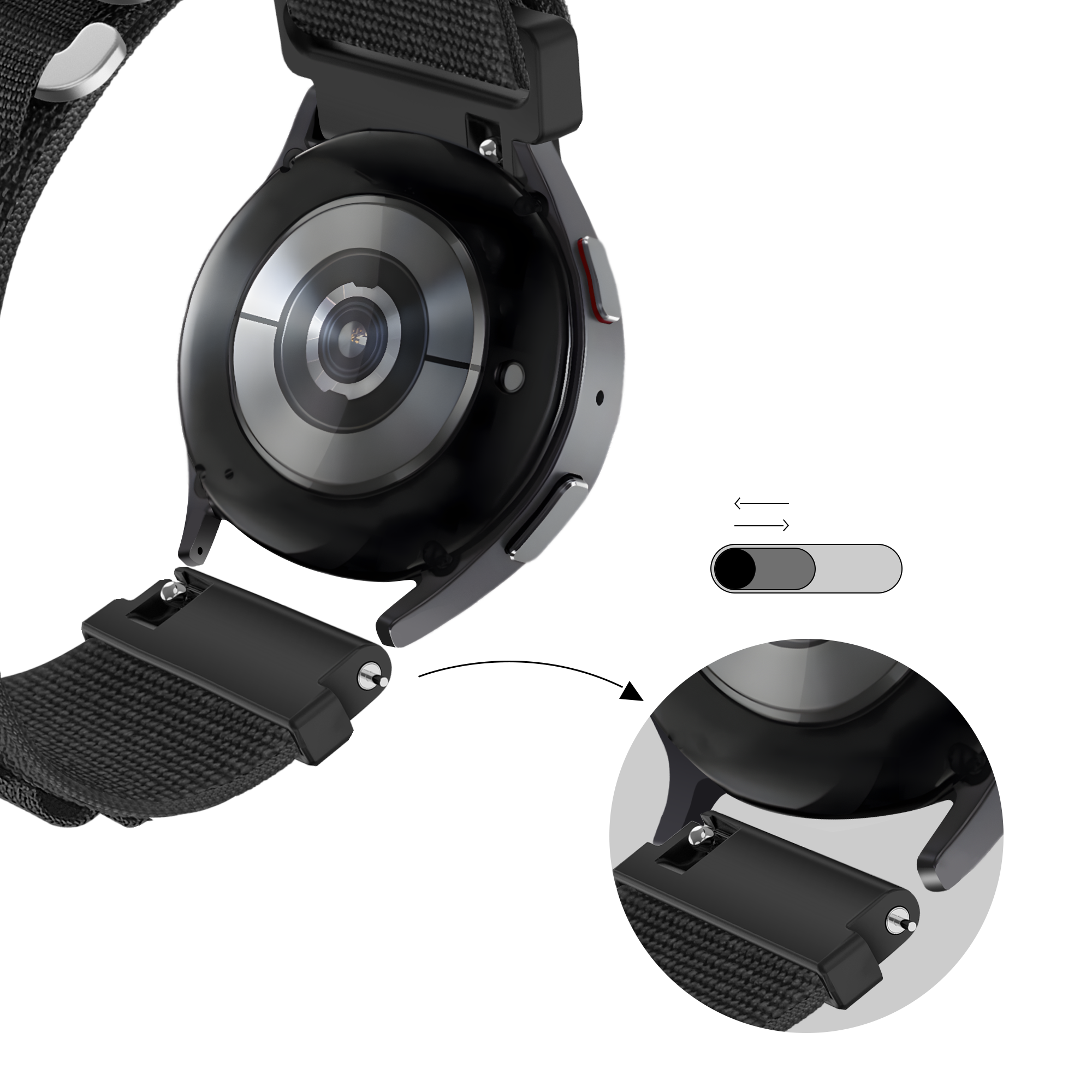 BALR Samsung Galaxy Watch 6 Classic 43mm Alpine Loop Strap (Black)