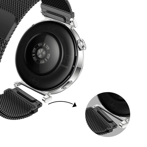 Bandz Huawei Watch GT 4 - 41mm Milanese Strap 'Easy fit' (Black)
