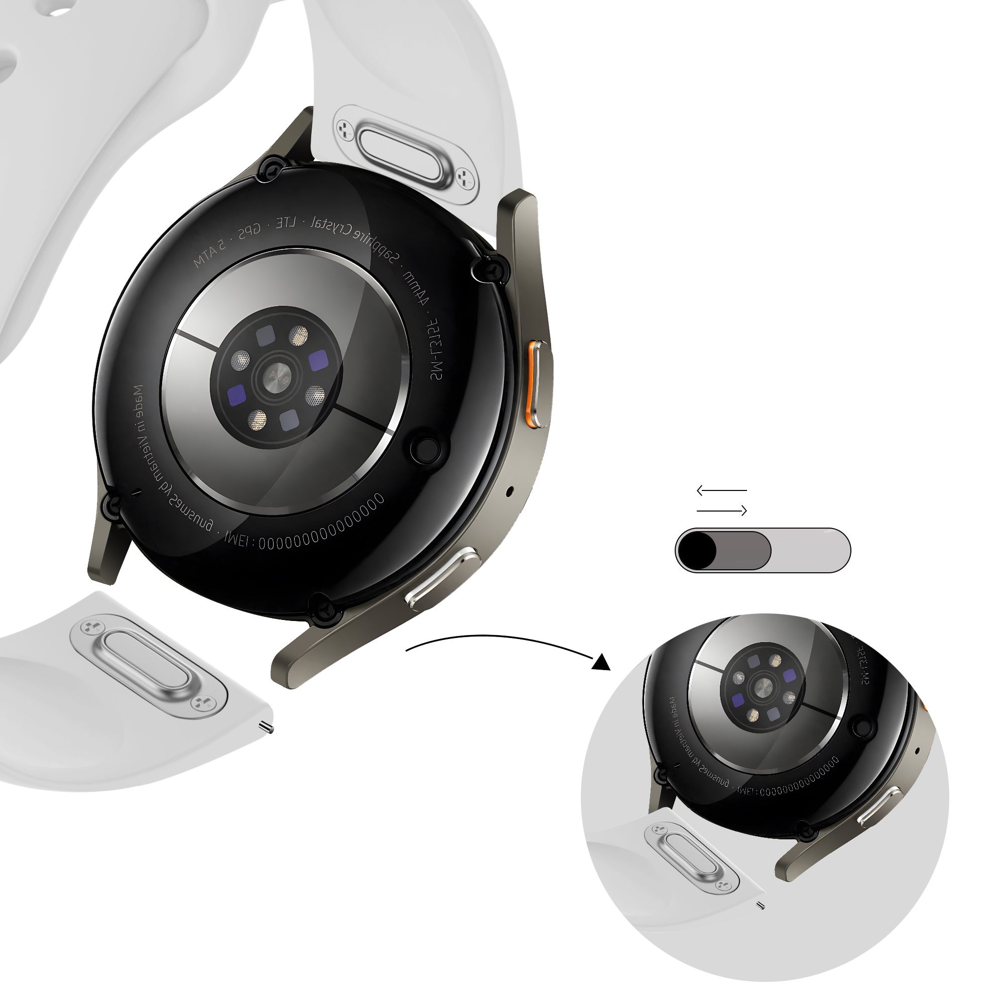 Bandz Correa deportiva 'Easy Fit' Samsung Galaxy Watch 7 - 44mm (blanco)