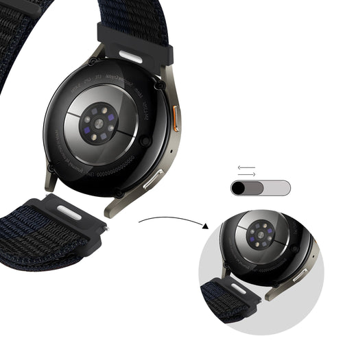 Bandz Correa nylon 'Easy fit' Amazfit Balance 2 (negro/azul)