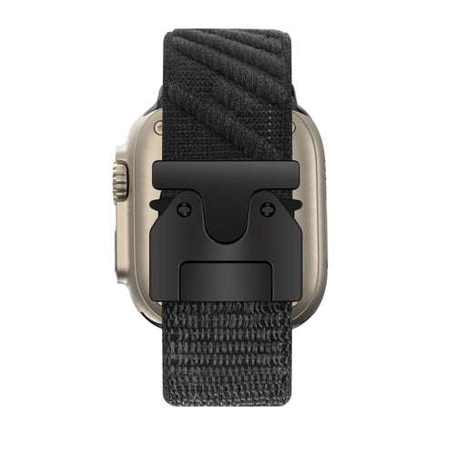 Bandz Correa nylon ondulada con hebilla-P Apple Watch Ultra (negro)