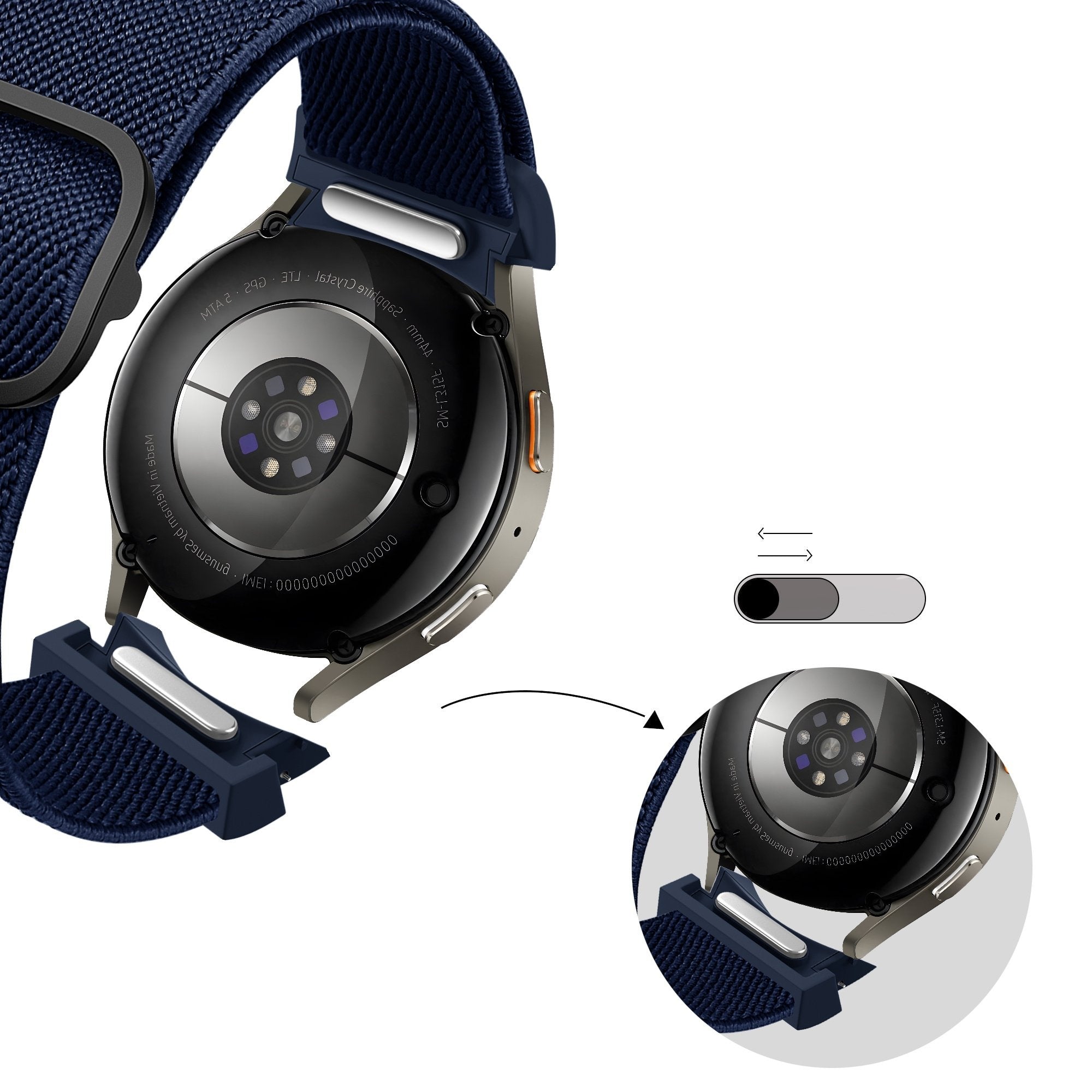 Bandz Correa elastica 'Easy Fit' Samsung Galaxy Watch 7 - 44mm (azul oscuro)