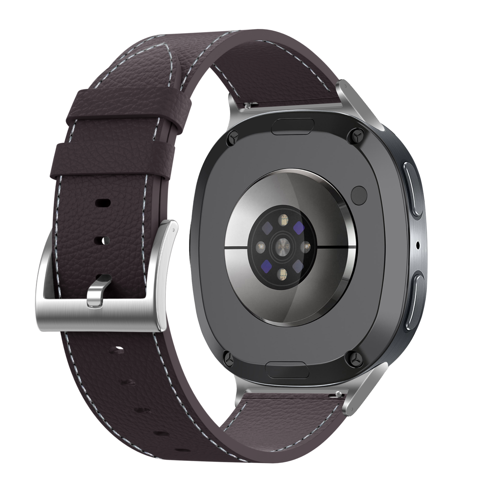 Samsung Galaxy Watch 8 - 44mm Leather Grain Strap (Coffee Brown)