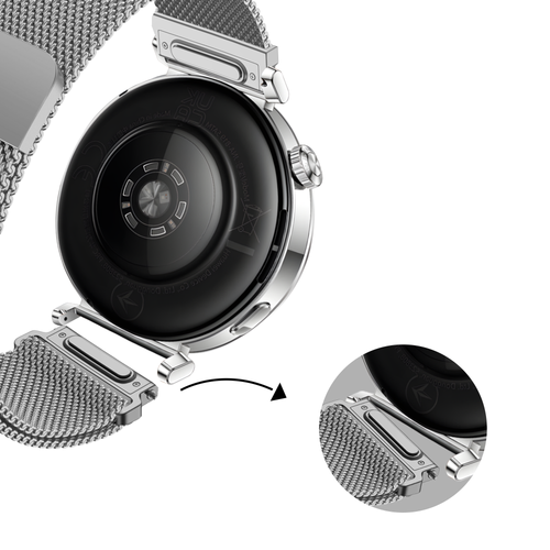 Bandz Withings ScanWatch Light Milanese Strap 'Easy fit' (Silver)