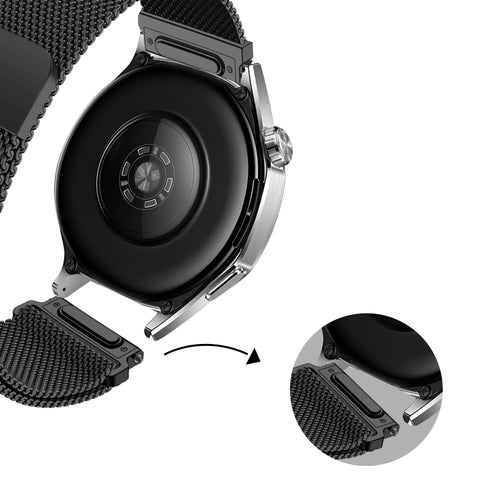 Bandz Oppo Watch X2 'One Push' Milanese Strap (Black)