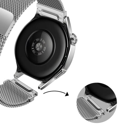 Bandz Oppo Watch X2 'One Push' Milanese Strap (Silver)