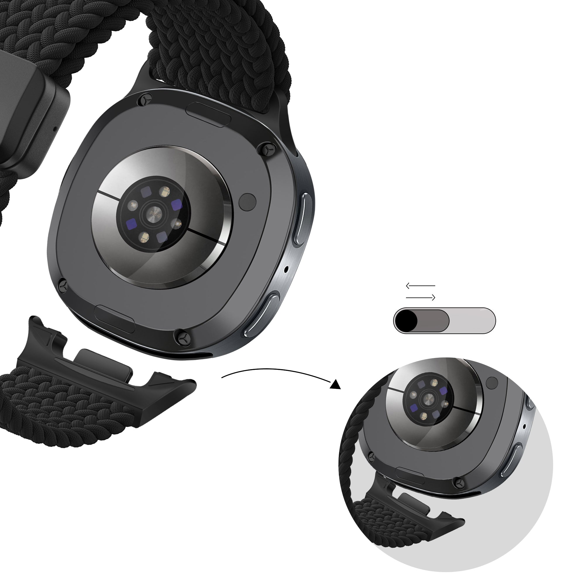 Bandz Correa trenzada magnética Samsung Galaxy Watch 8 - 44mm (negro)