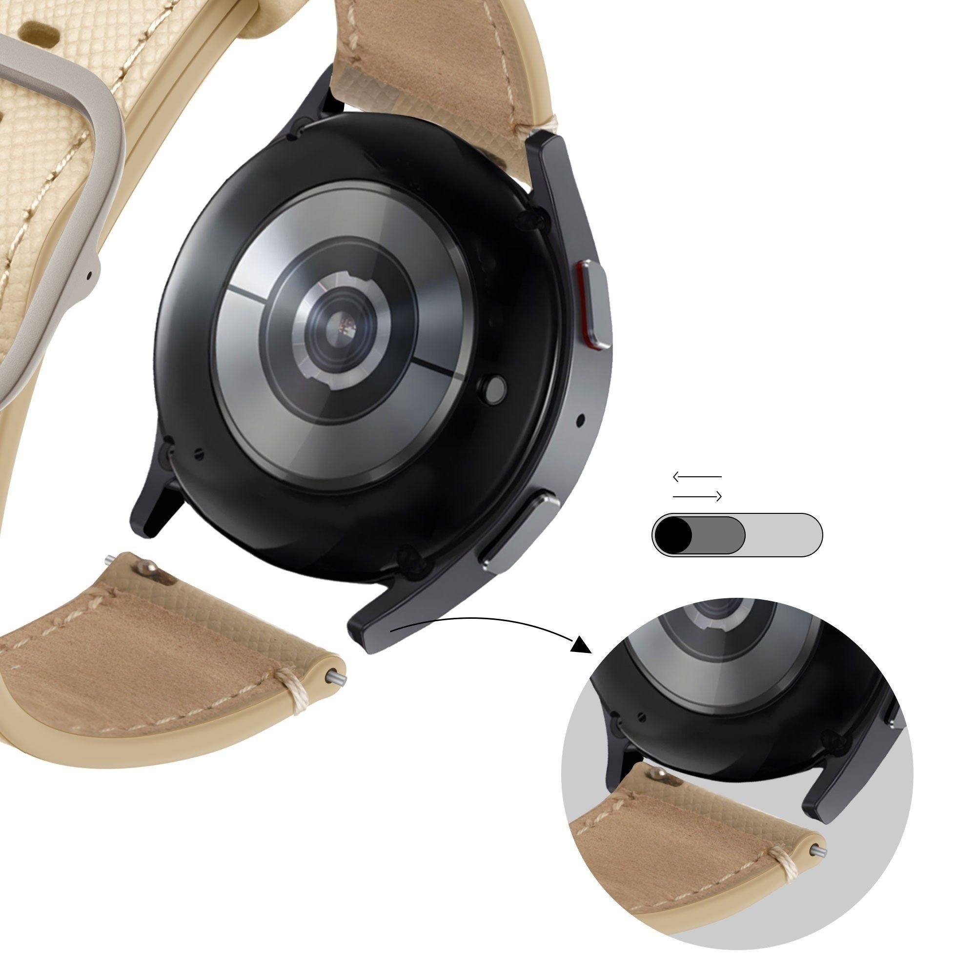 Bandz Correa cuero 'Deluxe' Coros Pace 3 (kaki)