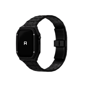 Reqior Funda con correa de acero Apple Watch 45mm (negro)