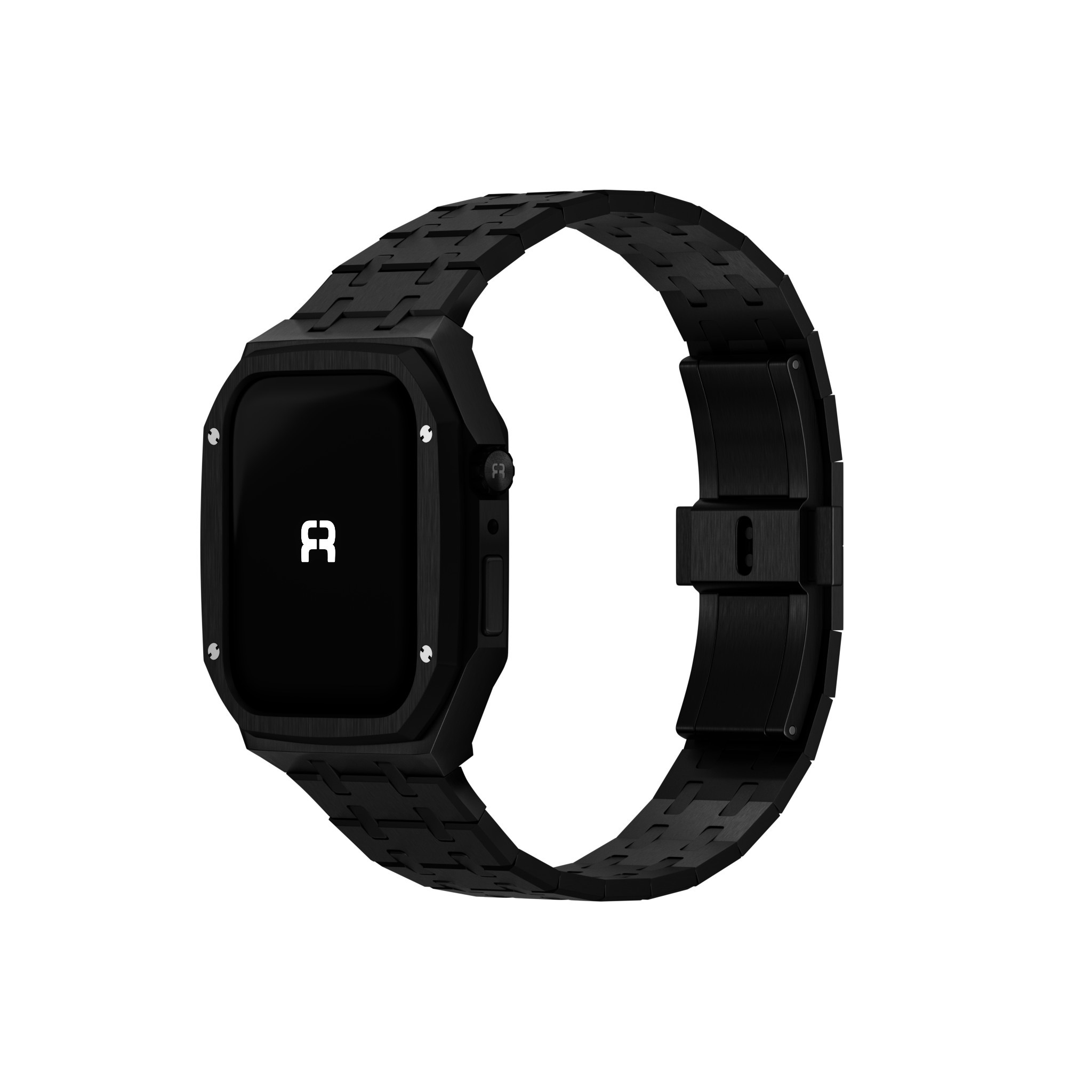 Reqior Funda con correa de acero Apple Watch 45mm (negro)