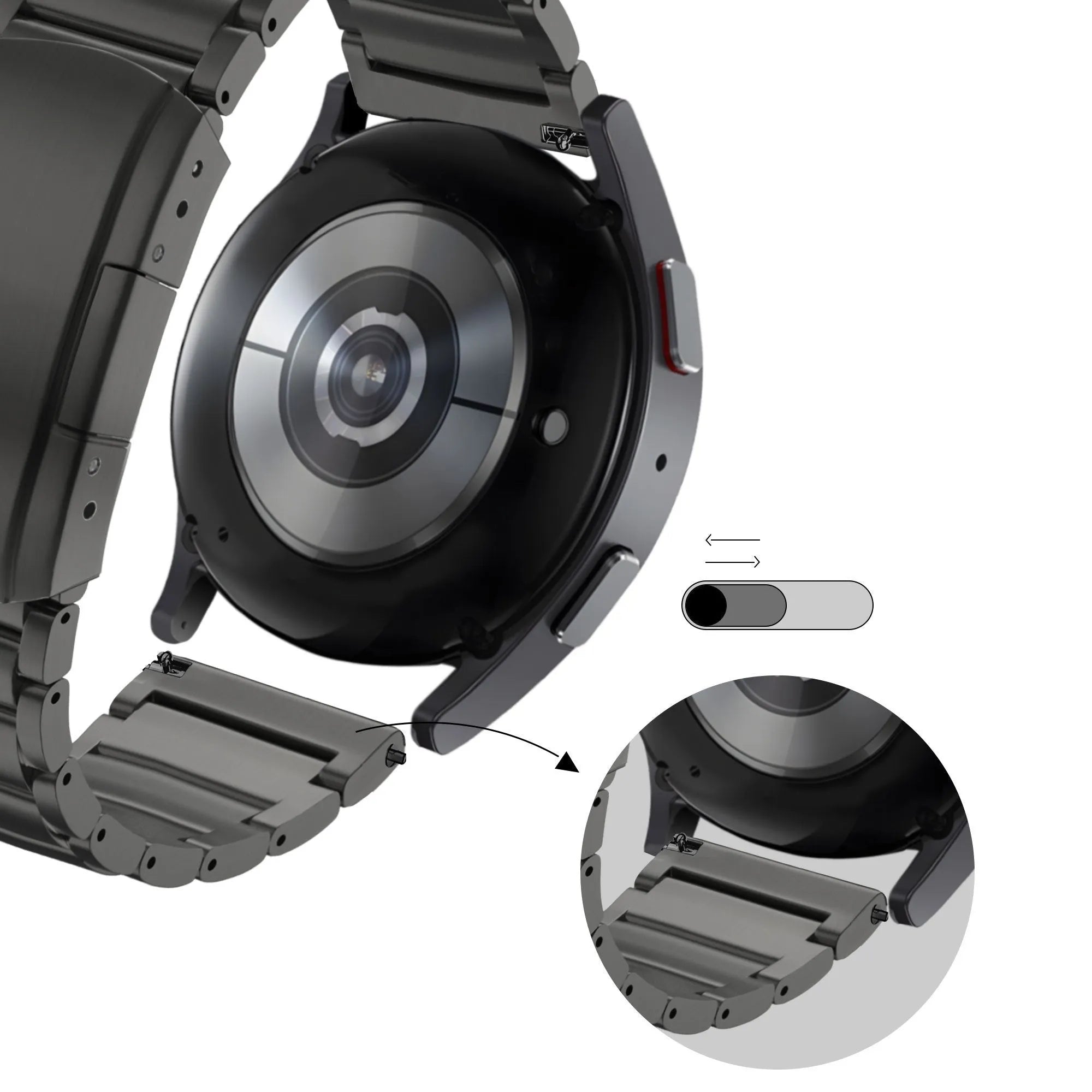 Bandz Correa sólido titanio Honor Watch 4 Pro (negro)