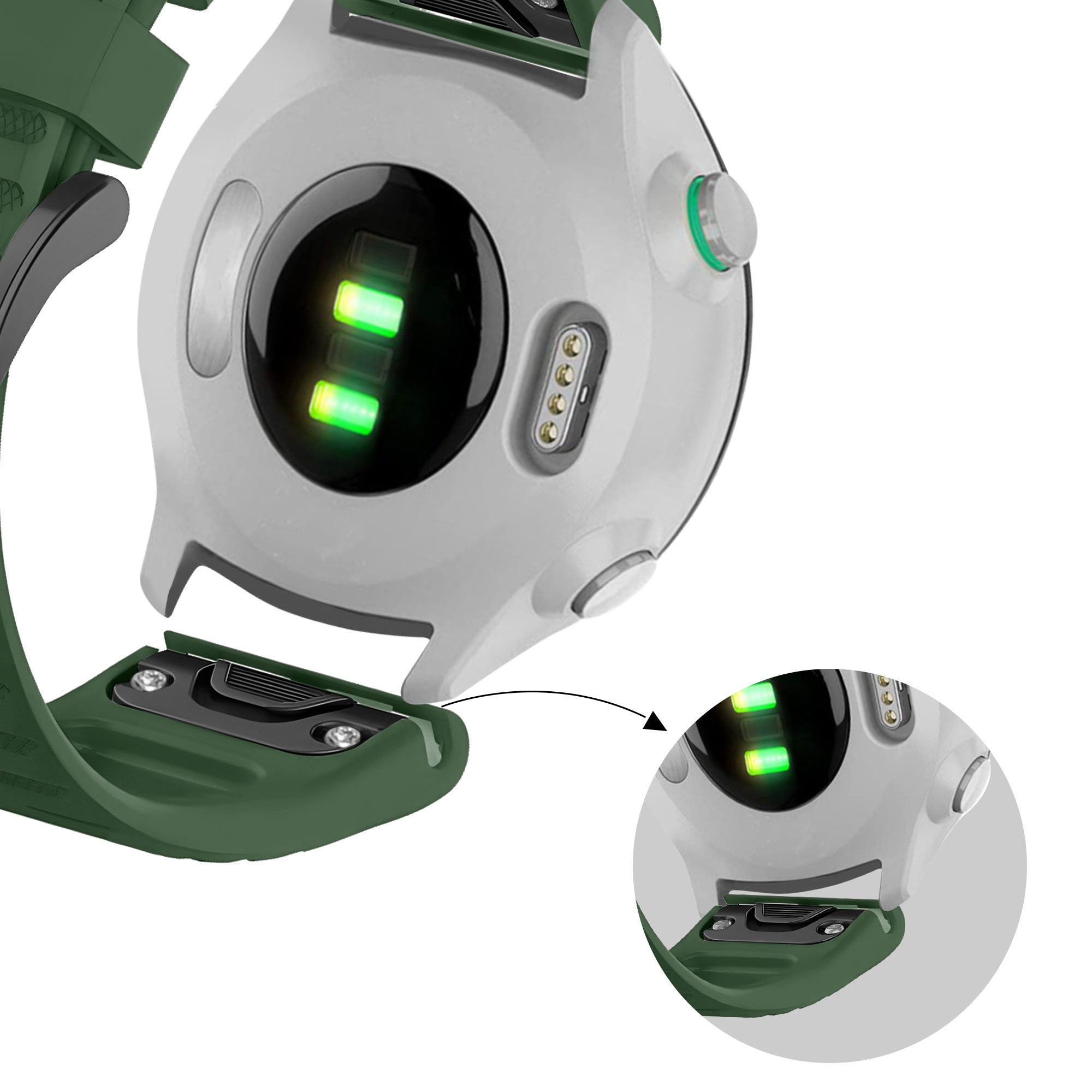 Correa silicona con hebilla Garmin Fenix 8 Pro - 51mm (verde oscuro)