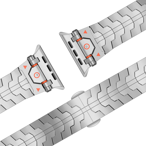 Bandz Apple Watch Metal Grain Strap 'Deluxe' (Silver)