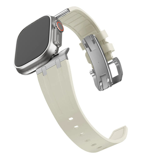BALR. Correa de silicona Apple Watch Ultra Liquid (beige/plata)