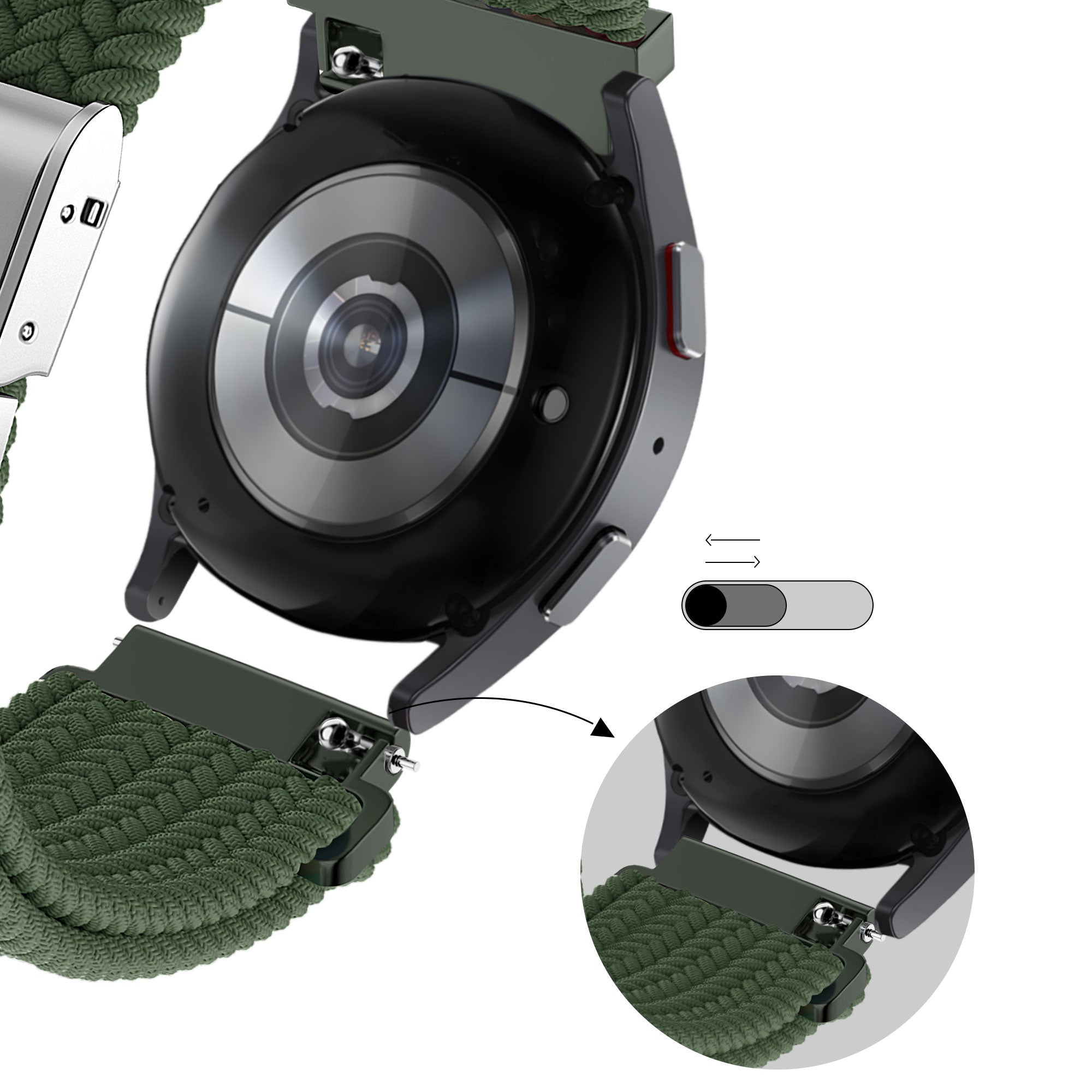 Bandz Amazfit Bip 6 Woven Nylon Strap (Olive Green)