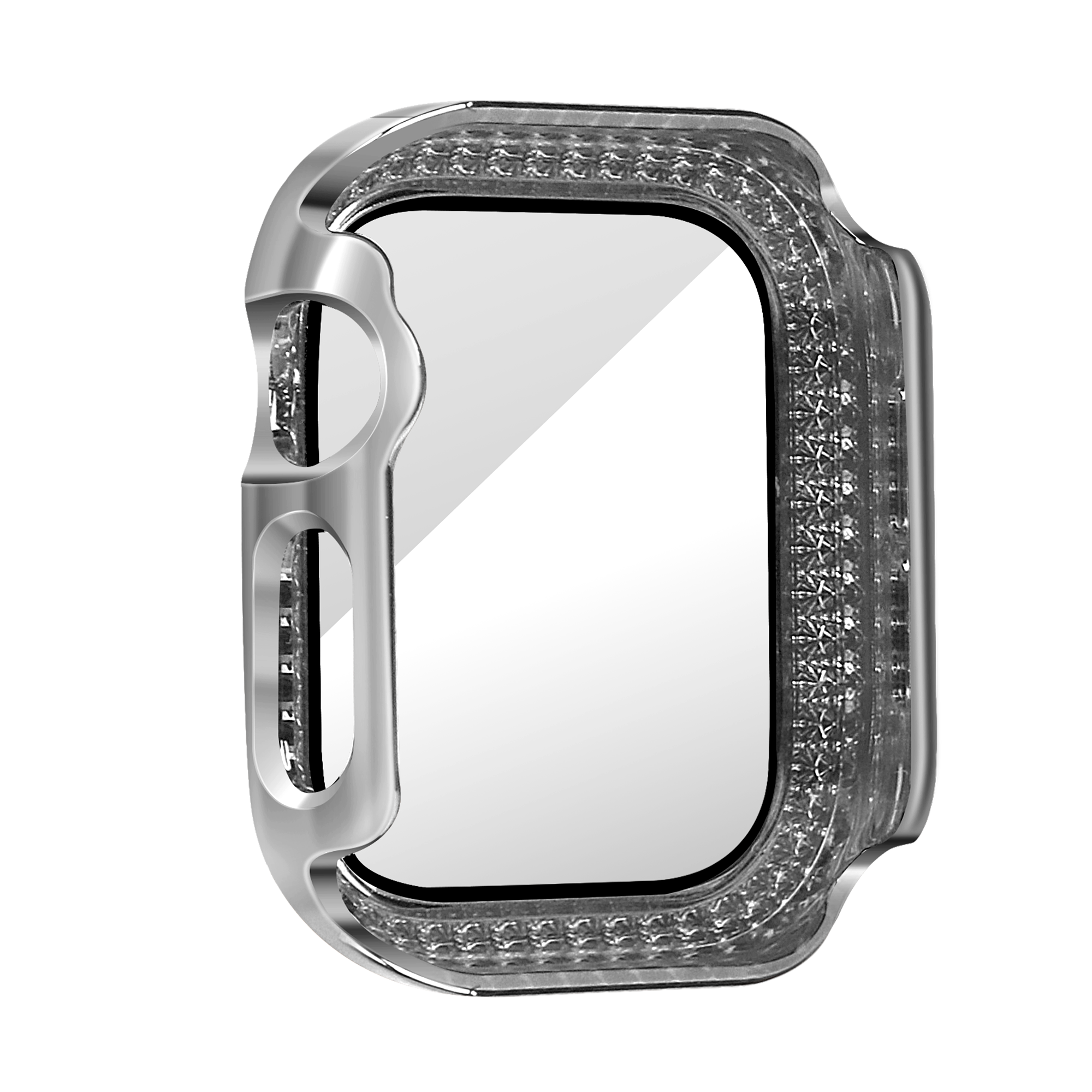 Bandz Funda diamante con vidrio Apple Watch 11 - 42mm (plateado)