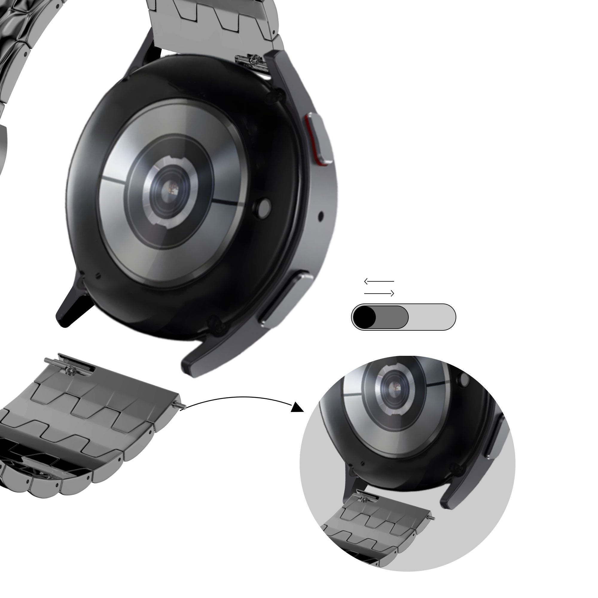 Bandz Correa acero 'Dragon' Suunto Vertical 2 (negro)