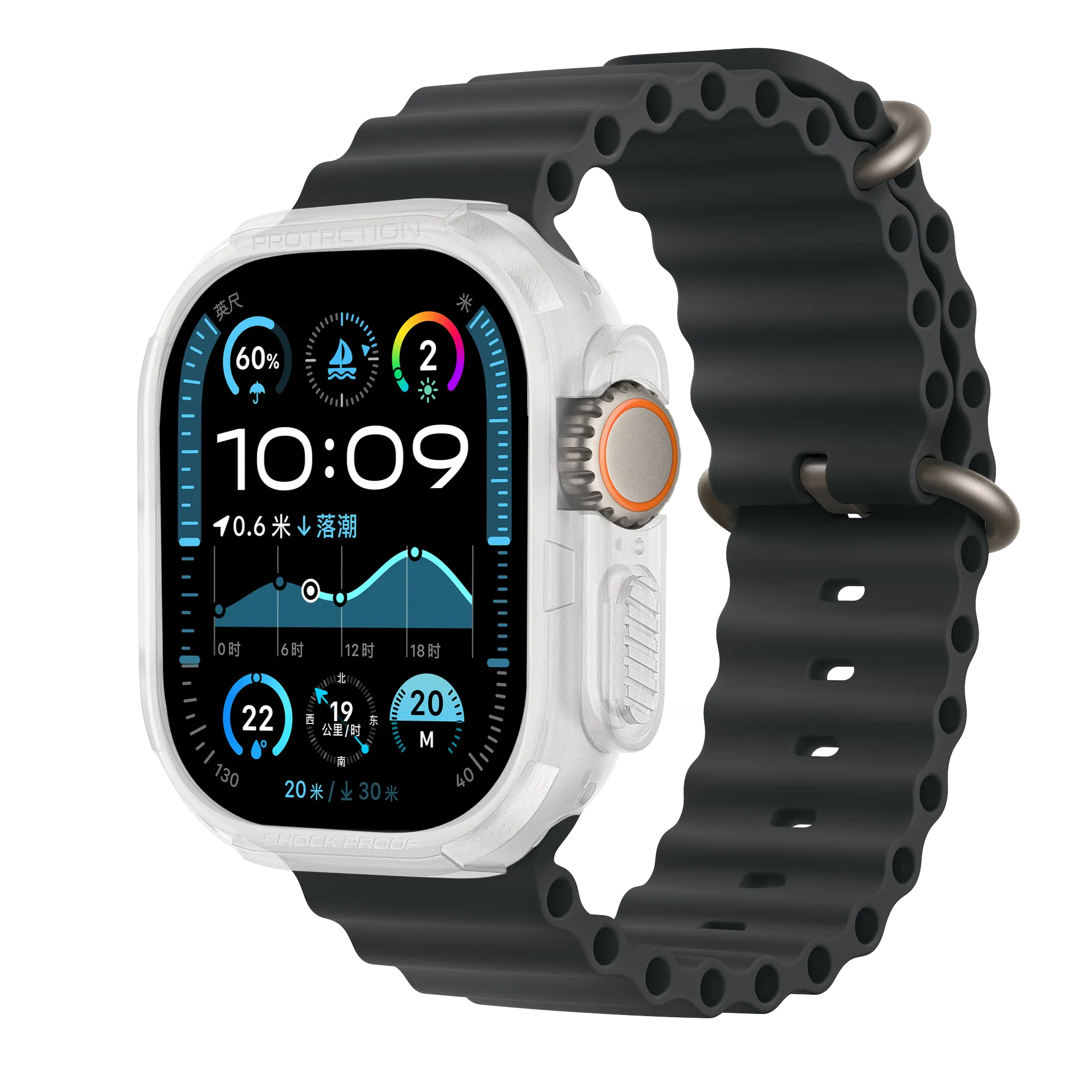 Bandz Funda TPU robusta Apple Watch Ultra - 49mm (transparente)