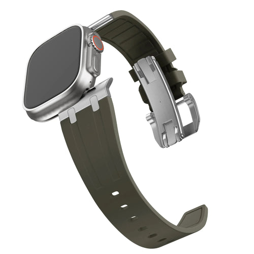 BALR. Apple Watch Ultra Liquid Silicone Strap (Brown/Silver)