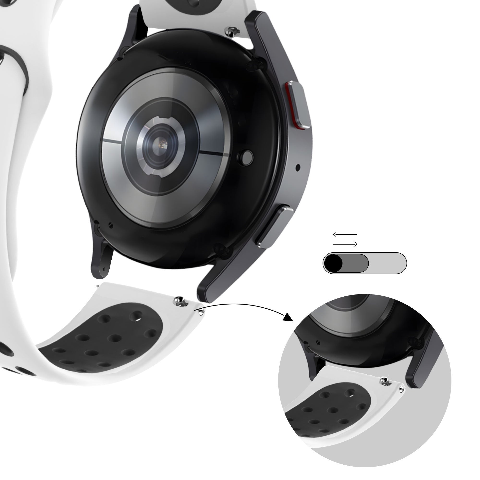 Bandz Correa deportiva 'Deluxe' Coros Apex 2 (blanco/negro)