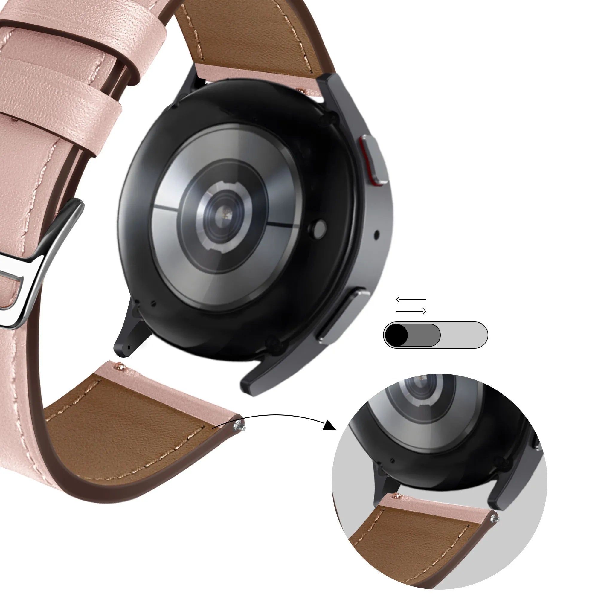 Bandz Correa cuero 'Deluxe' Gard Pro Health Smartwatch 3 - 41mm (rosa)