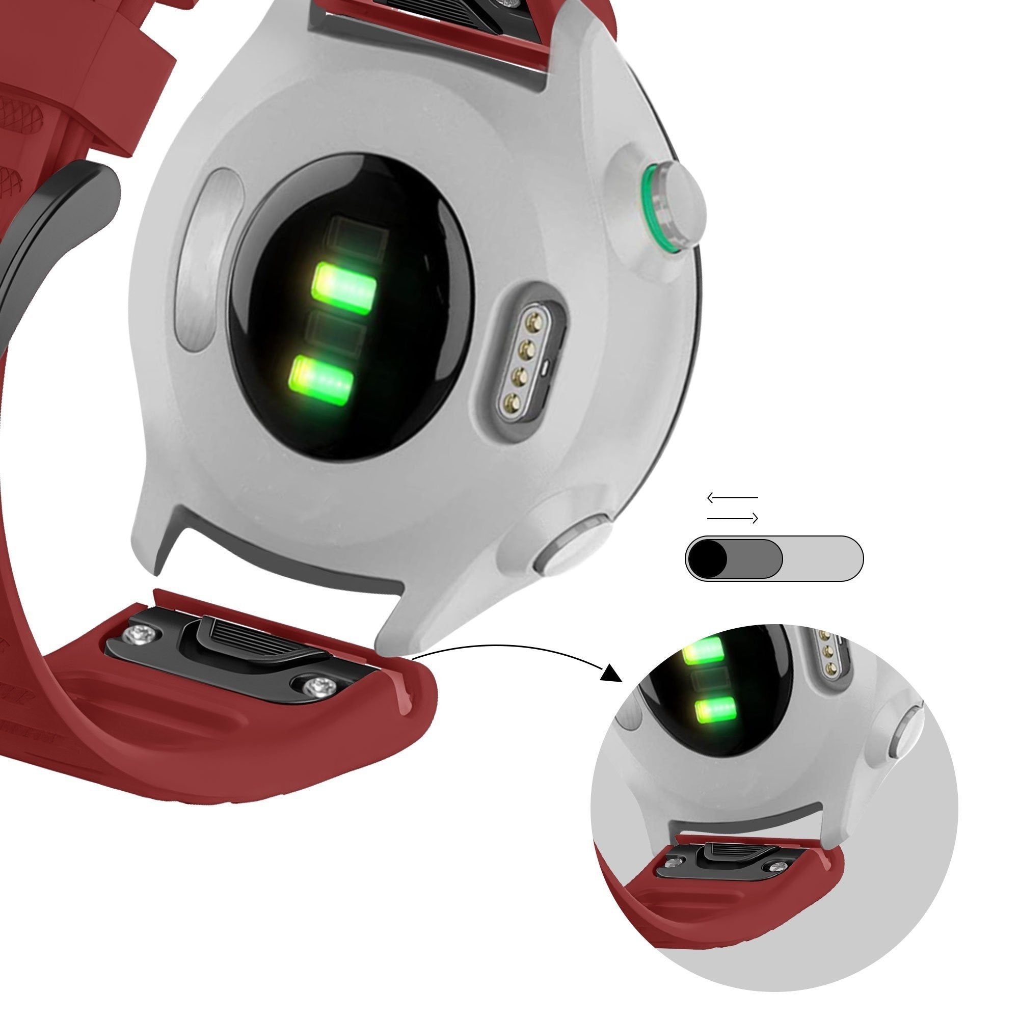 Bandz Correa silicona con hebilla Garmin Forerunner 935 (rojo)