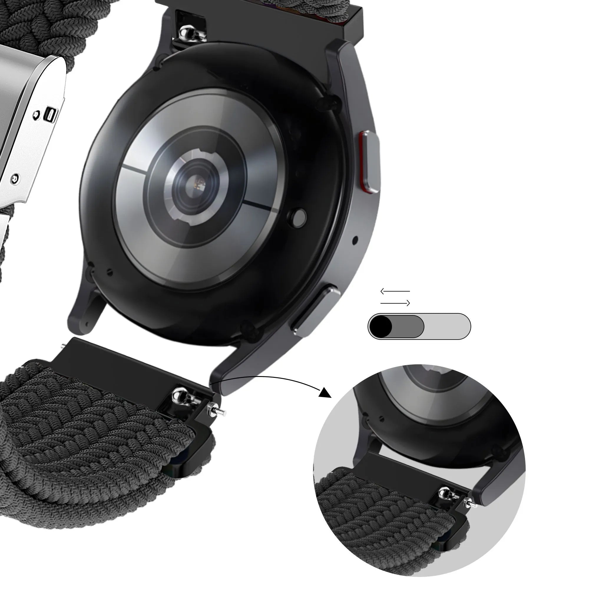 Bandz Correa nylon tejida Oppo Watch X2 (negro)