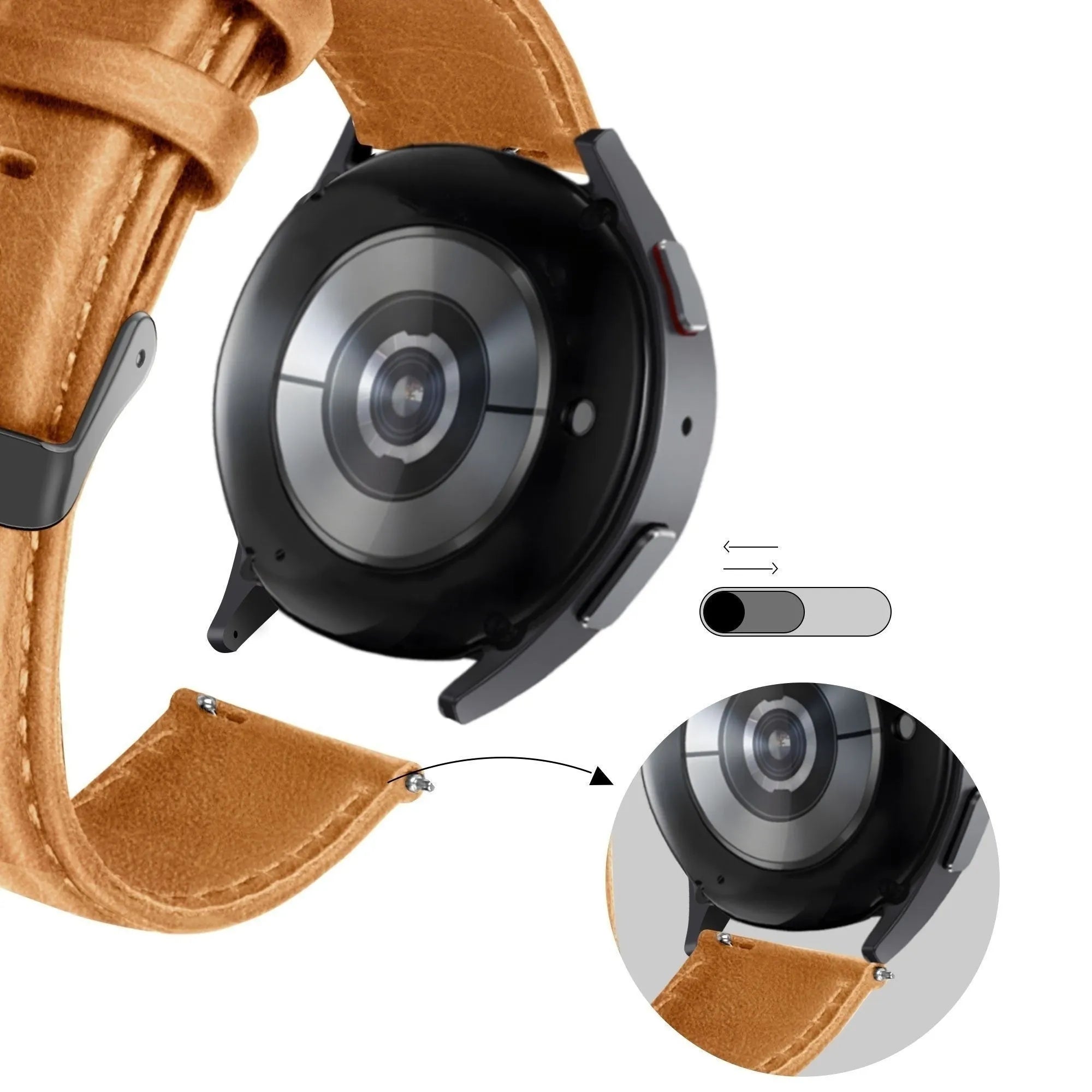 Bandz Correa cuero 'Classic' Oppo Watch X2 (marrón)
