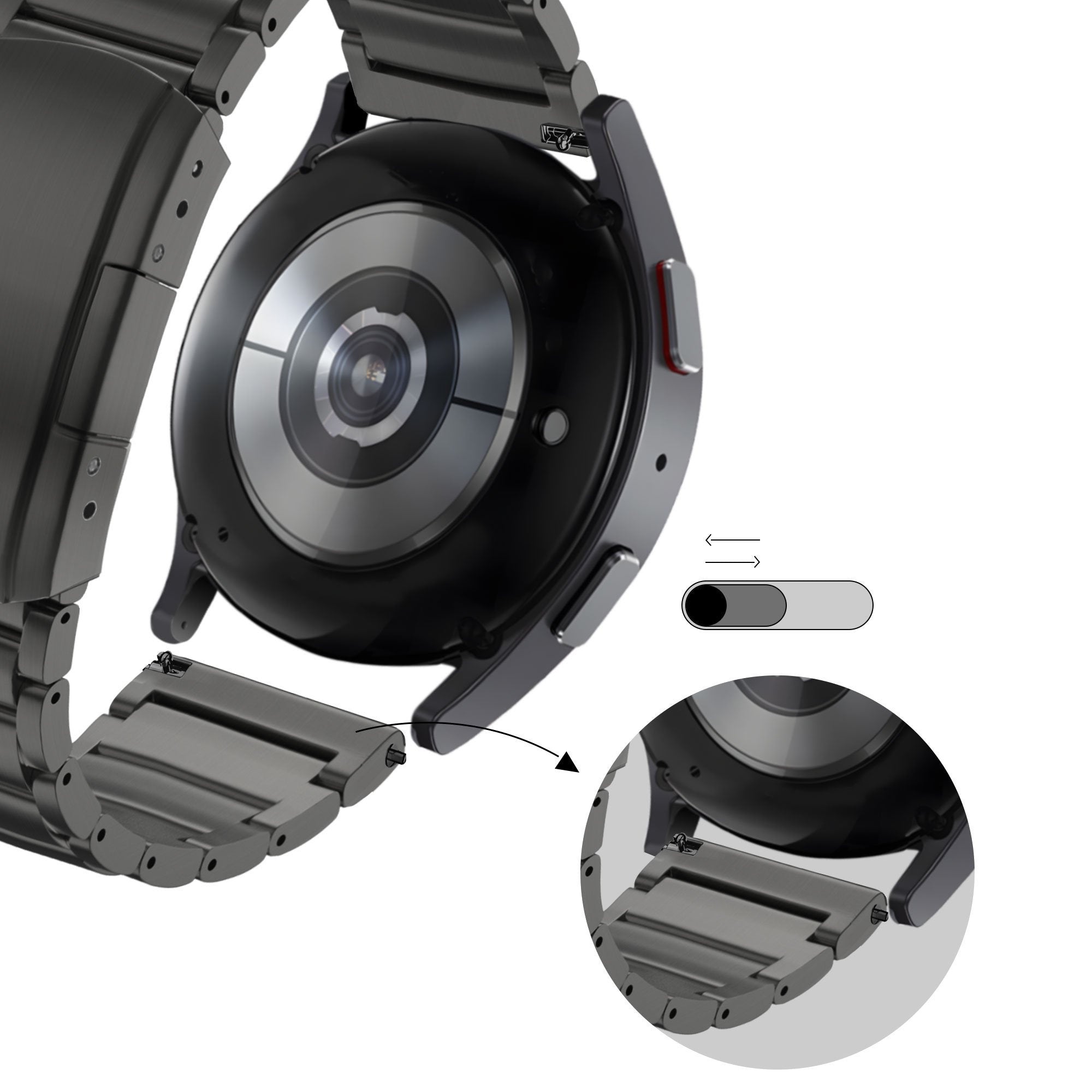 Bandz Correa titanio con eslabón OnePlus Watch Lite (negro)