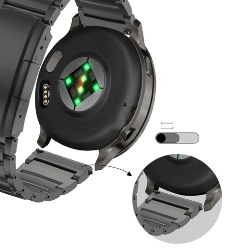 Bandz Garmin Approach S12 Titanium Link Strap (Black)