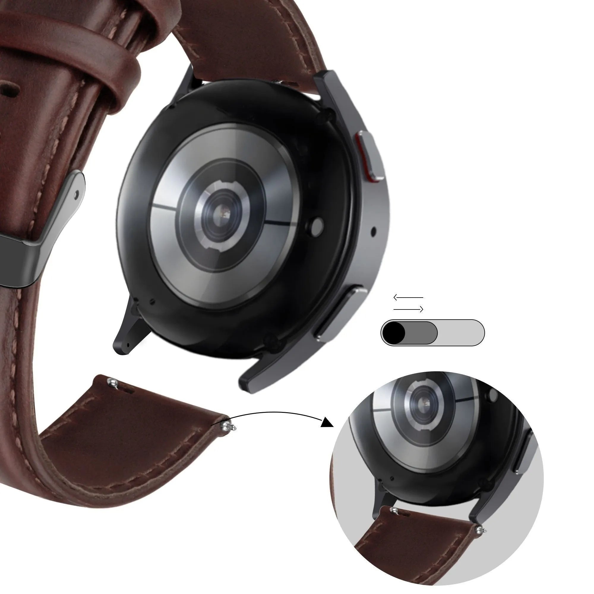 Bandz Correa cuero 'Classic' Oppo Watch X2 (marrón oscuro)