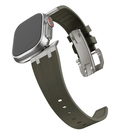 Bandz Correa silicona 'Luxe Liquid' Apple Watch (cafe/titanio)