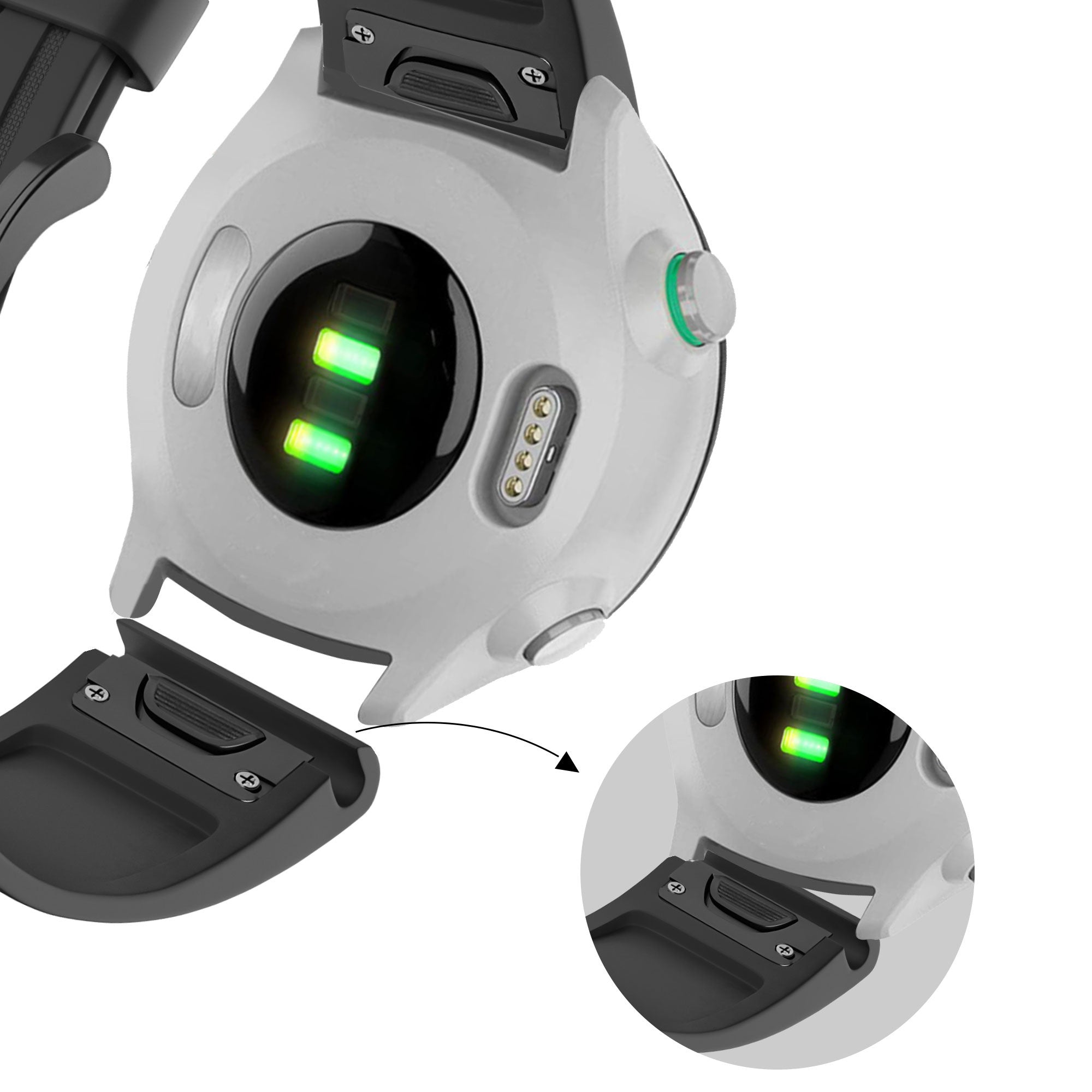 Bandz Correa silicona con hebilla Garmin Descent Mk2S (negro)