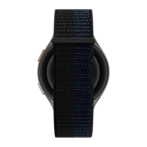 Bandz Pebble Round 2 - 20mm Nylon Strap 'Easy Fit' (Black/Blue)