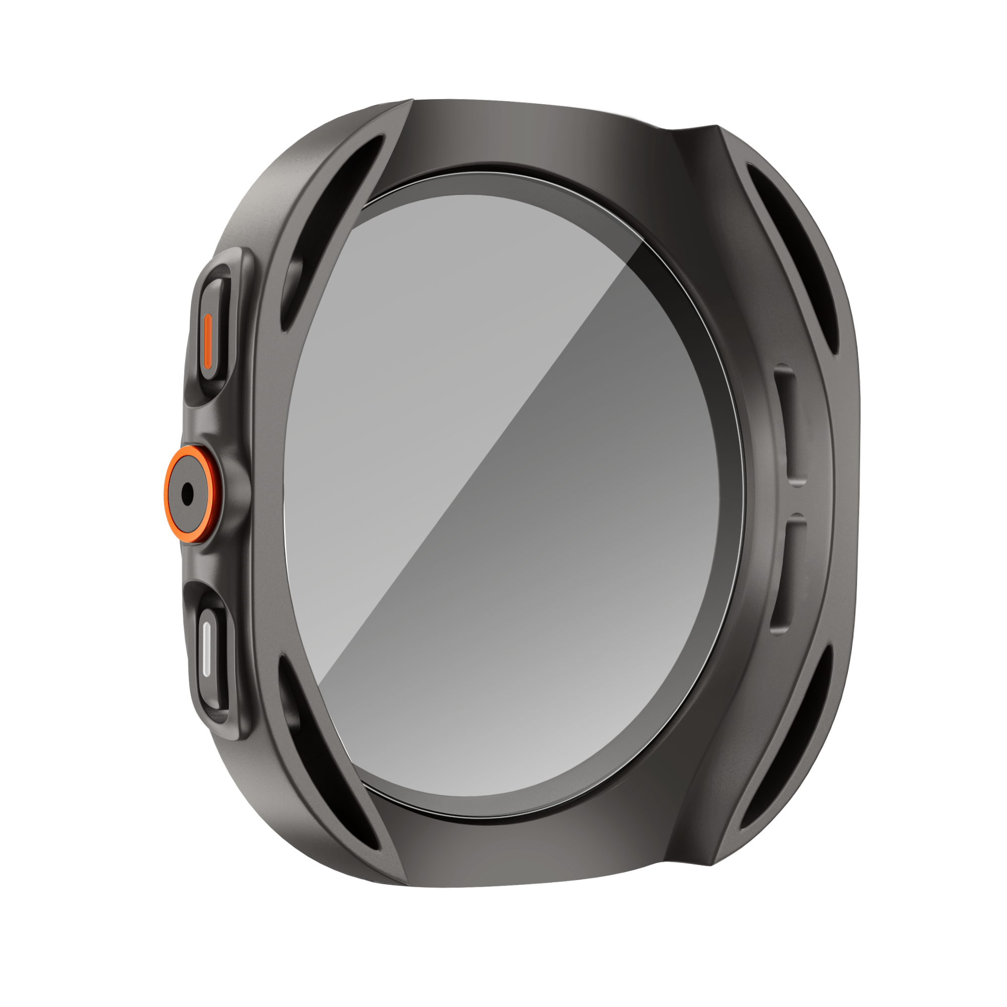 Bandz Funda de PC cuadrada con vidrio Samsung Galaxy Watch 7 - 44 mm (gris titanio)