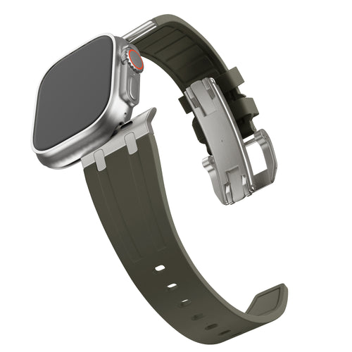 BALR. Apple Watch Ultra Liquid Silicone Strap (Brown/Titanium)