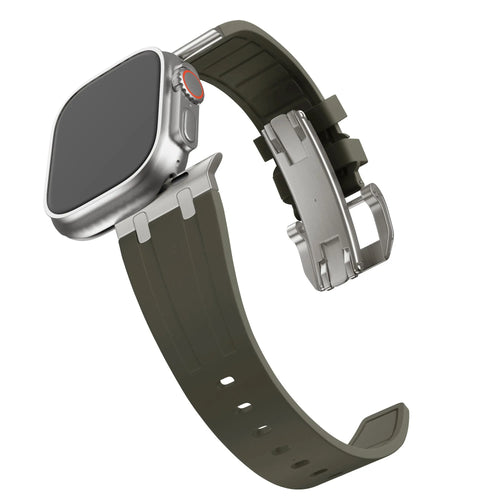 BALR. Apple Watch Ultra Liquid Silicone Strap (Brown/Titanium)