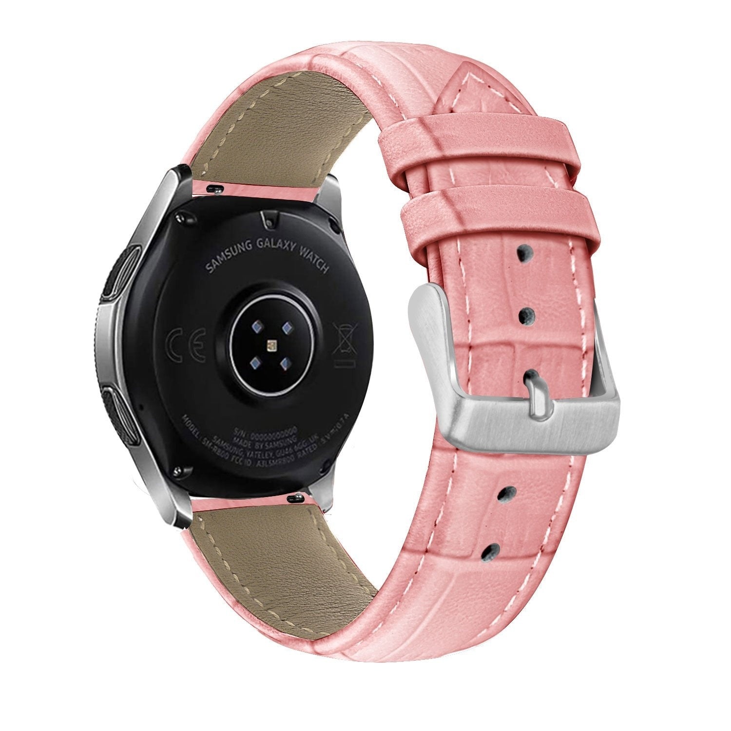 Correa cuero cocodrilo granulado Withings ScanWatch 2 - 42mm (rosa delicado)