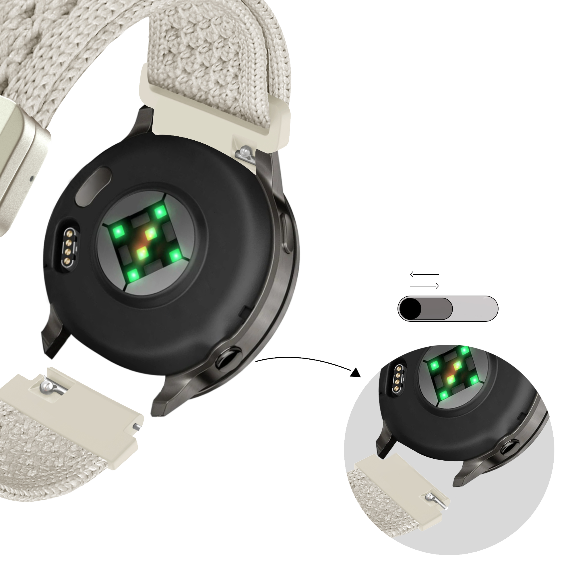 Bandz Garmin Approach J1 Vintage Nylon Strap (Starlight)