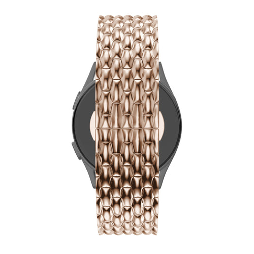 Bandz Pebble Round 2 - 20mm Steel Strap 'Dragon' (Rose Gold)