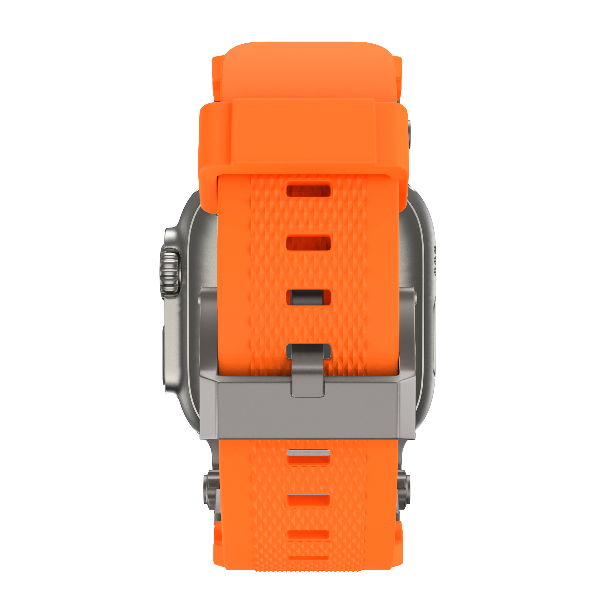 Bandz Apple Watch Silicone Strap 'Explorer' (Orange with Titanium)