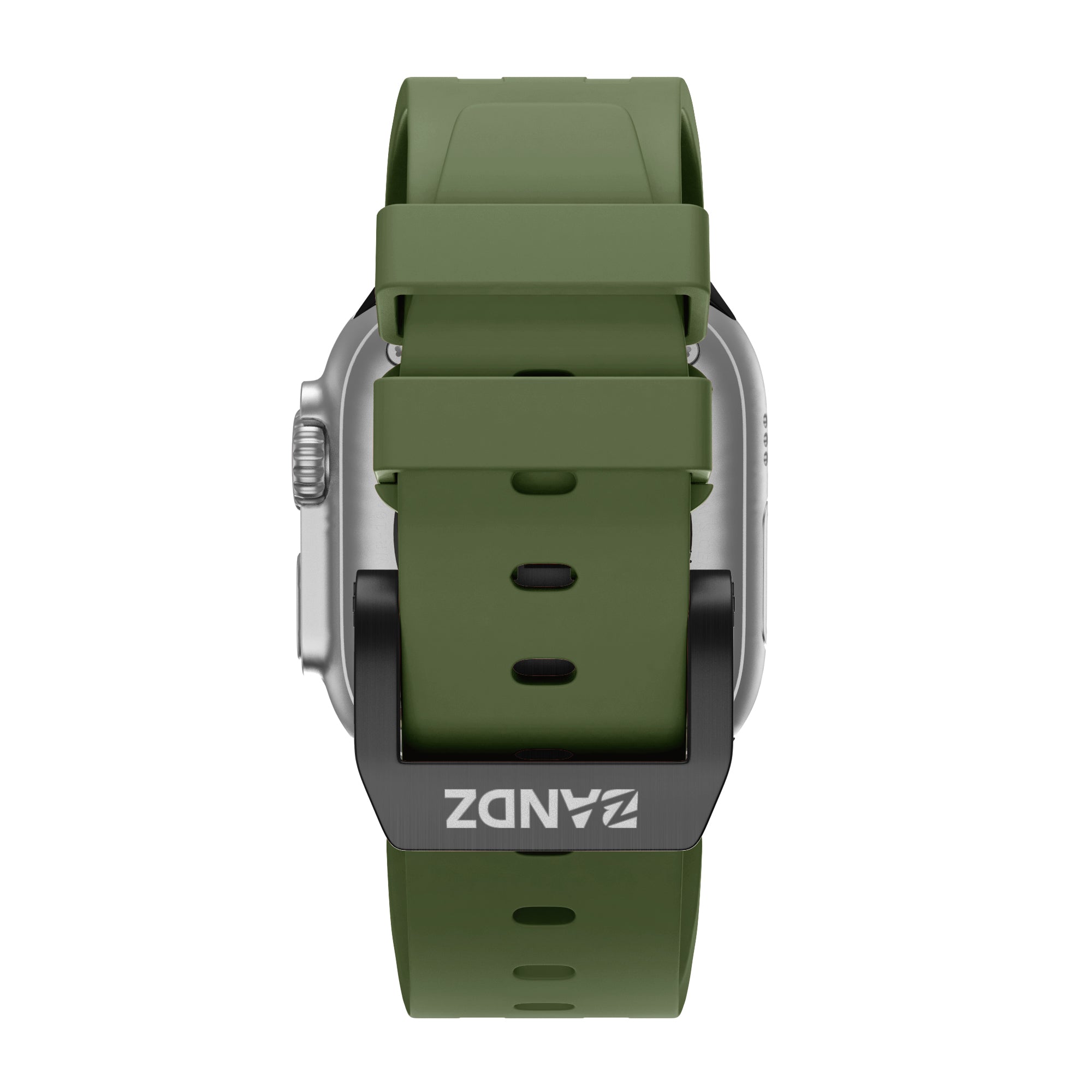 Bandz Apple Watch Silicone Strap 'Luxe Liquid' (Green With Black)