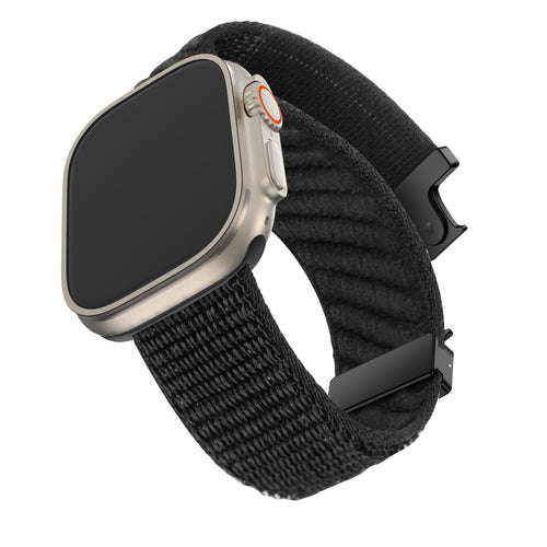 Bandz Correa nylon ondulada con hebilla-P Apple Watch Ultra (negro)