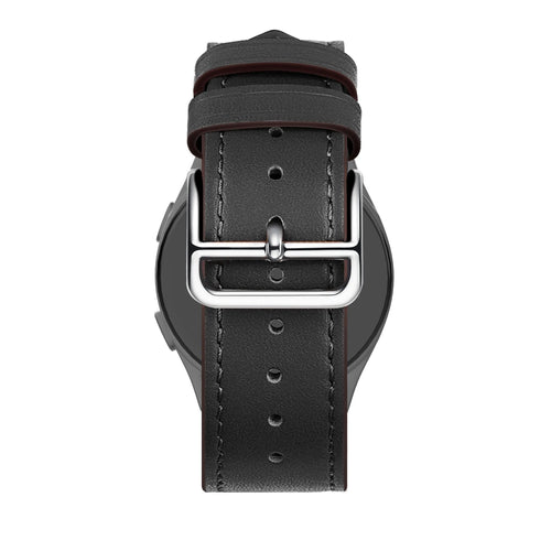 Bandz TicWatch 22mm Leather Strap 'Deluxe' (Black)