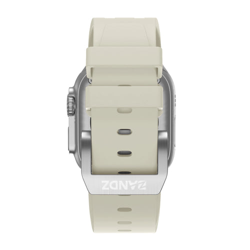 Bandz Correa silicona 'Luxe Liquid' Apple Watch Ultra (beige con plata)