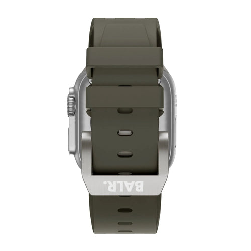 BALR. Apple Watch Ultra Liquid Silicone Strap (Brown/Titanium)