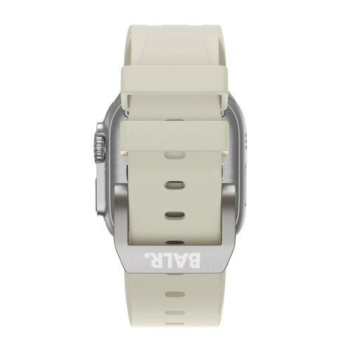 BALR. Apple Watch Ultra Liquid Silicone Strap (Beige/Titanium)