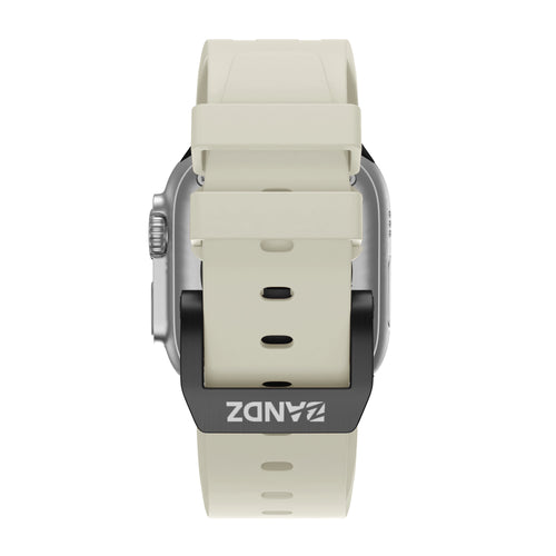 Bandz Apple Watch Silicone Strap 'Luxe Liquid' (Beige With Black)