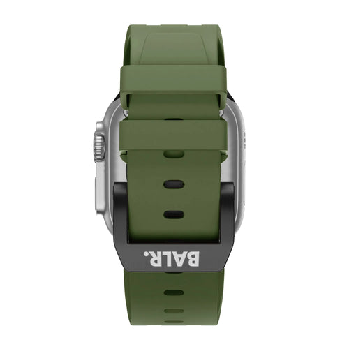 BALR. Apple Watch Ultra Liquid Silicone Strap (Green/Black)
